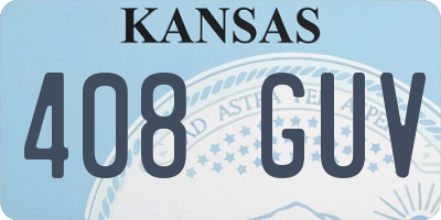 KS license plate 408GUV