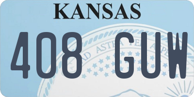 KS license plate 408GUW