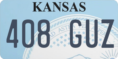 KS license plate 408GUZ