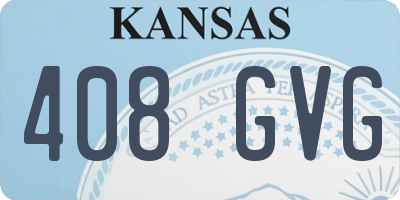 KS license plate 408GVG
