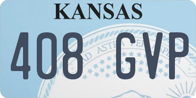KS license plate 408GVP