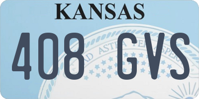 KS license plate 408GVS