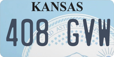 KS license plate 408GVW