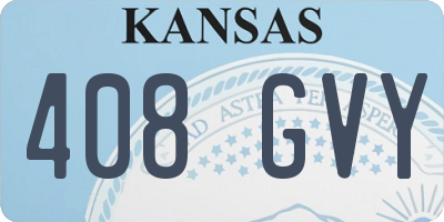 KS license plate 408GVY