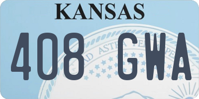 KS license plate 408GWA