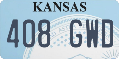KS license plate 408GWD