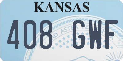 KS license plate 408GWF