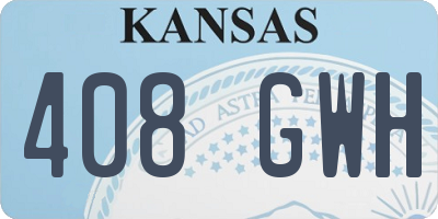 KS license plate 408GWH
