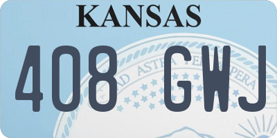 KS license plate 408GWJ