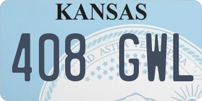 KS license plate 408GWL