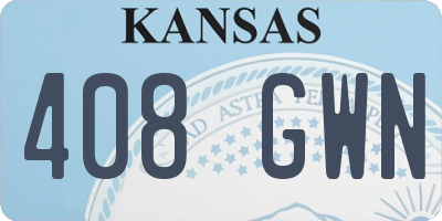 KS license plate 408GWN