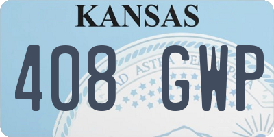 KS license plate 408GWP