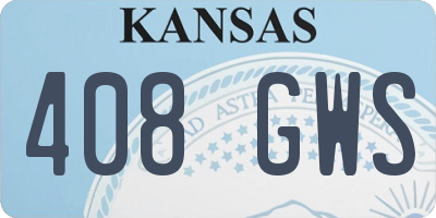 KS license plate 408GWS