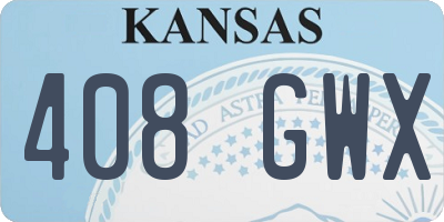 KS license plate 408GWX