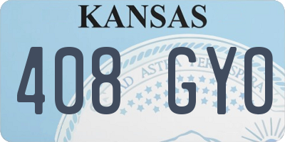 KS license plate 408GYO