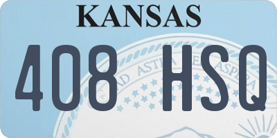 KS license plate 408HSQ