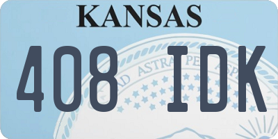 KS license plate 408IDK