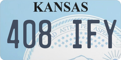 KS license plate 408IFY
