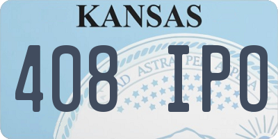 KS license plate 408IPO