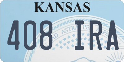 KS license plate 408IRA