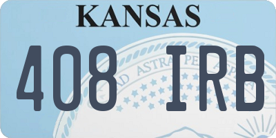 KS license plate 408IRB