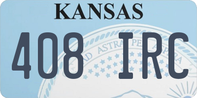 KS license plate 408IRC