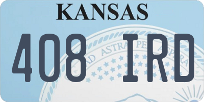KS license plate 408IRD