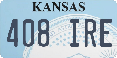 KS license plate 408IRE