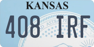 KS license plate 408IRF