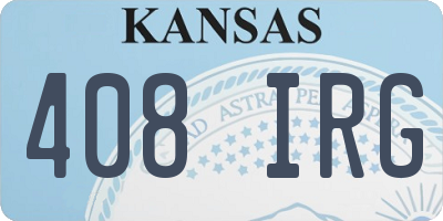 KS license plate 408IRG