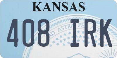 KS license plate 408IRK