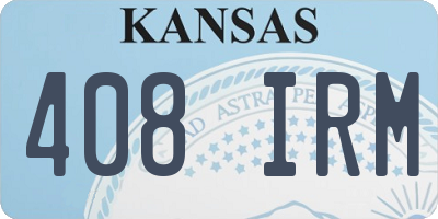 KS license plate 408IRM