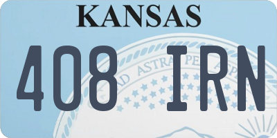KS license plate 408IRN