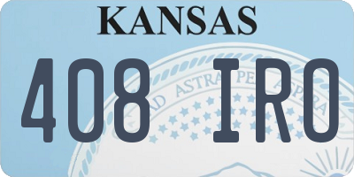 KS license plate 408IRO