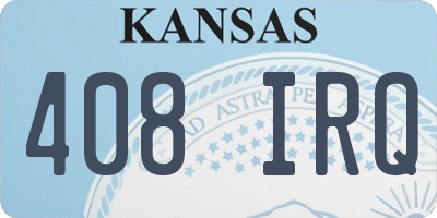 KS license plate 408IRQ