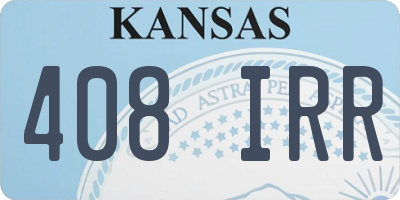 KS license plate 408IRR