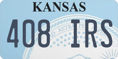 KS license plate 408IRS
