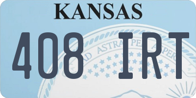 KS license plate 408IRT