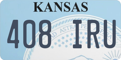 KS license plate 408IRU