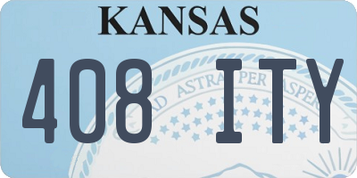 KS license plate 408ITY
