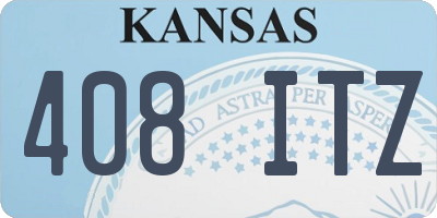 KS license plate 408ITZ