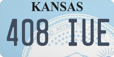KS license plate 408IUE