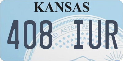 KS license plate 408IUR