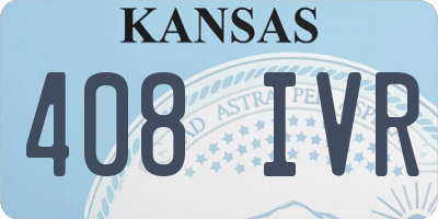 KS license plate 408IVR