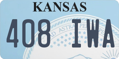 KS license plate 408IWA