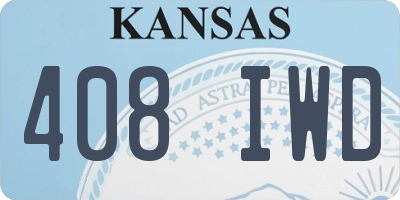 KS license plate 408IWD