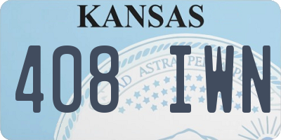 KS license plate 408IWN