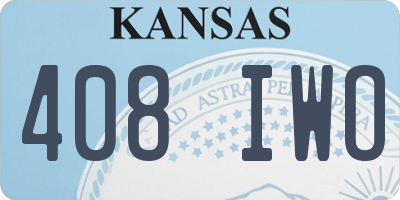 KS license plate 408IWO