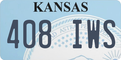 KS license plate 408IWS
