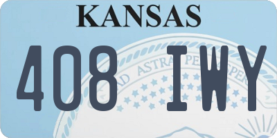 KS license plate 408IWY